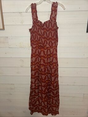 Women’s Rust Cotton & Rye Maxi Dress - Sleeveless Summer Style